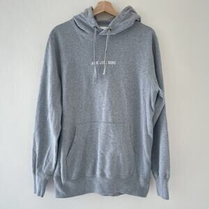 Aime Leon Dore Gray Spellout Logo Hooded Sweatshirt Sz M Minimal Cotton Hoodie